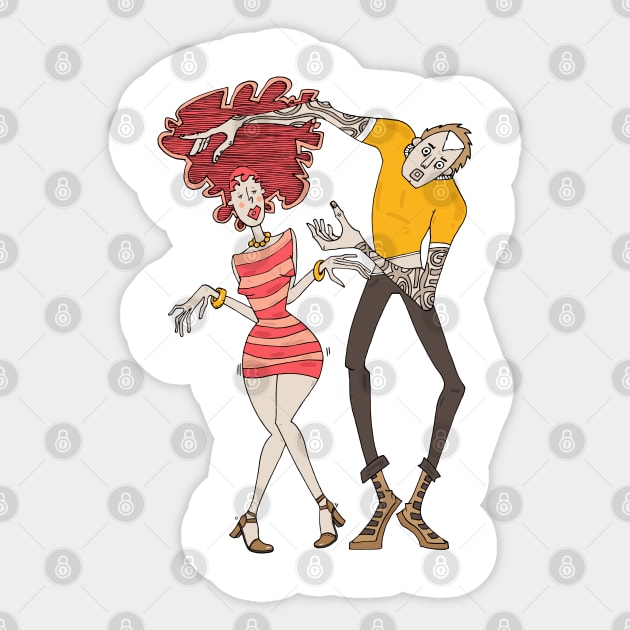 Girl and boy dancing Sticker by adrianserghie